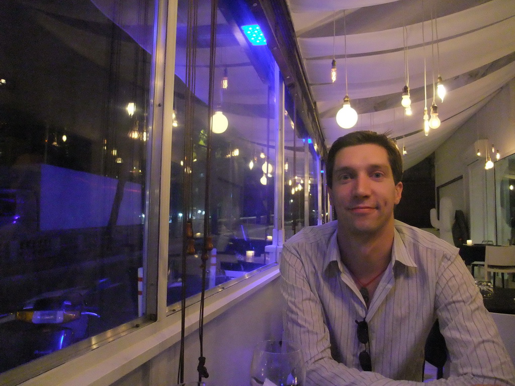 Tim in our dinner restaurant `Miramar`