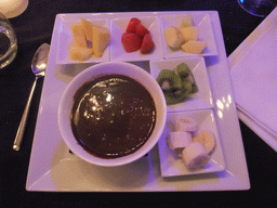 Chocolate fondue in our dinner restaurant `Miramar`