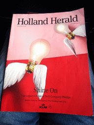 Holland Herald magazine with an article on Philips in the airplane from Amsterdam