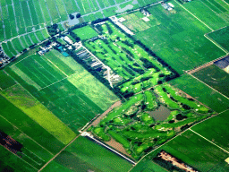 Golf Park Wilnis and Golf Club Veldzijde at Wilnis, viewed from the airplane from Amsterdam