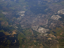 The city of Tilburg, viewed from the airplane from Amsterdam
