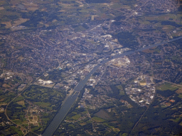 The city of Genk, viewed from the airplane from Amsterdam