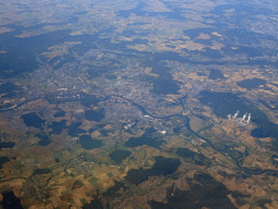 The Cattenom Nuclear Power Plant and the city of Thionville, viewed from the airplane from Amsterdam