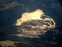 The Rhône river and the Lafarge Le Teil cement factory, viewed from the airplane from Amsterdam