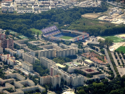 The Stade de la Mosson stadium, viewed from the airplane from Amsterdam