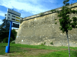 Wall at the south side of the Collège Joffre building at the Allée Henri II de Montmorency street, viewed from the taxi