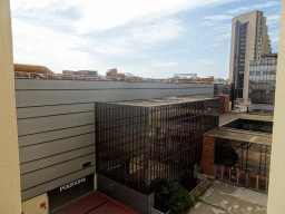 The back side of the Polygone shopping mall and the Tour Le Triangle tower, viewed from Tim`s room at the Hotel Mercure Montpellier Centre Comédie