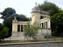 Archway on the east side of the Pavillon Populaire museum at the Esplanade Charles-de-Gaulle park, viewed from the Avenue Frédéric Mistral