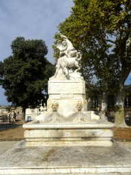 Statue at the northeast side of the Place de la Canourgue square