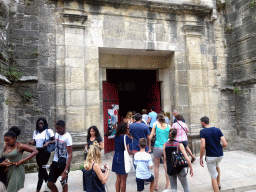 Entrance to the Montpellier Cathedral at the Rue Saint-Pierre street