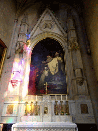Side chapel with altar and painting at the right side of the Montpellier Cathedral