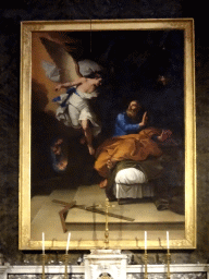 Painting `Joseph`s Dream` by Nicolas Mignard at a side chapel at the left side of the Montpellier Cathedral