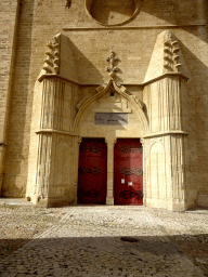 Gate at the front of the Montpellier Cathedral at the Rue de l`École de Médecine street