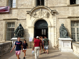 Entrance to the Faculty of Medicine of the University of Montpellier at the Rue de l`École de Médecine street