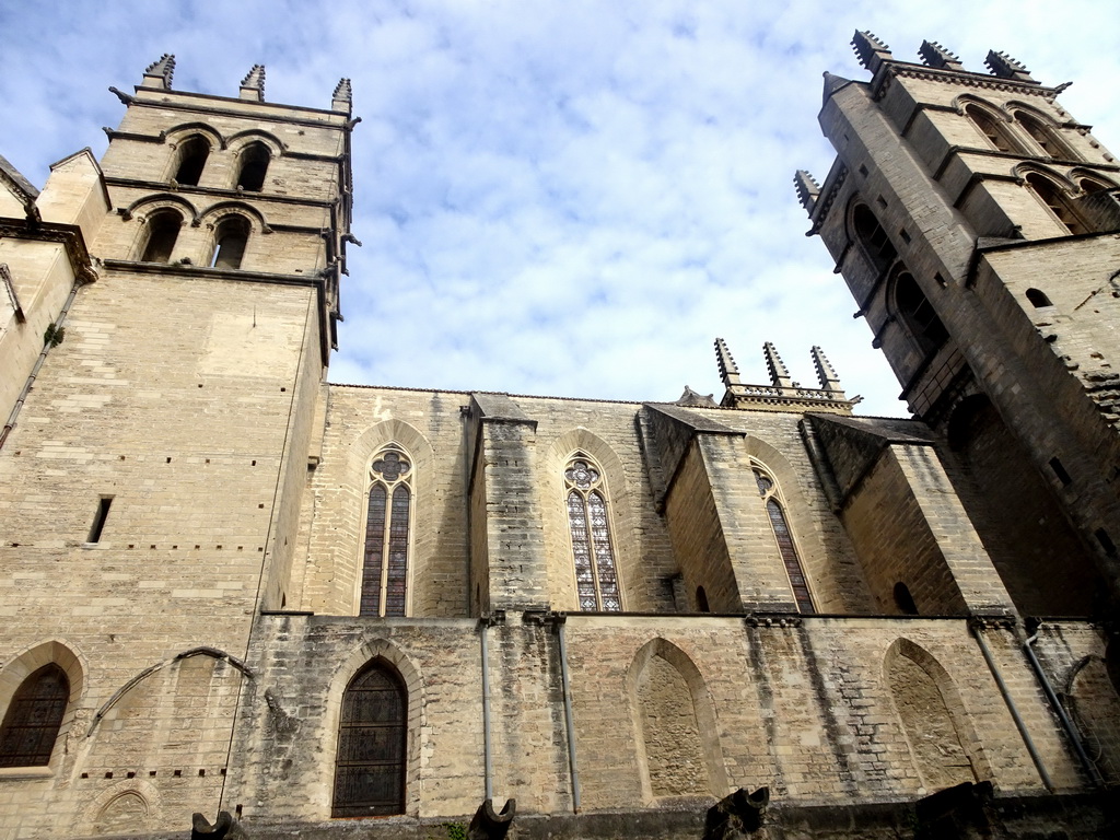 The back side of the Montpellier Cathedral, viewed from the Inner Square of the Faculty of Medicine of the University of Montpellier