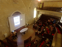 Interior of the Anatomical Theatre of the Faculty of Medicine of the University of Montpellier, viewed from the upper floor