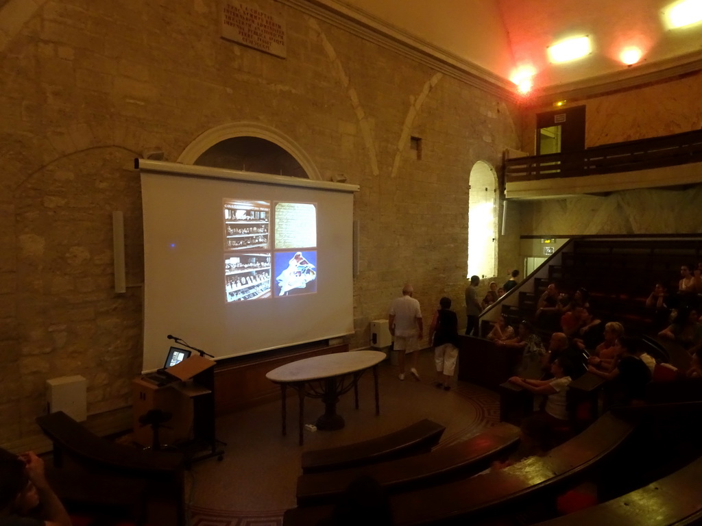 Interior of the Anatomical Theatre of the Faculty of Medicine of the University of Montpellier, viewed from the lower floor