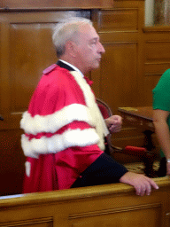 Professor in traditional clothing in the Aula of the Faculty of Medicine of the University of Montpellier