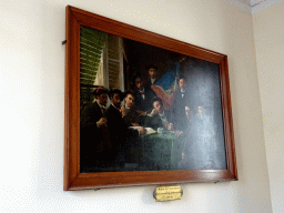 Painting of students of the University of Montpellier, at the staircase from the lower floor to the upper floor of the Faculty of Medicine of the University of Montpellier