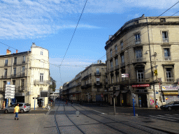 The Place Alexandre Laissac square, the Rue de la République street and the Montpellier Saint-Roch Railway Station