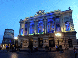 Front of the Opéra National de Montpellier at the Place de la Comédie square, at sunset