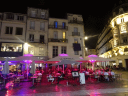 Front of the Le Yam`s restaurant at the Place de la Comédie square, by night