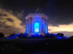Front of the Pavillon du Peyrou pavillion at the Promenade du Peyrou, by night