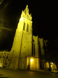 Front of the Église Sainte Anne church at the Place Sainte-Anne square, by night