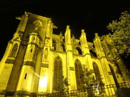 The east side of the Église Saint Roch church at the Rue Voltaire street, by night