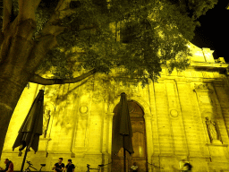 Front of the Notre-Dame des Tables church at the Rue de l`Aiguillerie street, by night
