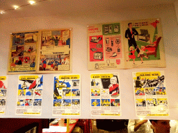 Comics on inventions at the Comme un Dimanche sous le Figuier restaurant