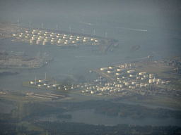 The harbour of Rotterdam, viewed from the airplane to Amsterdam