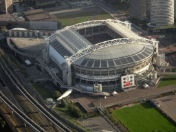 The Johan Cruijff ArenA at Amsterdam, viewed from the airplane to Amsterdam