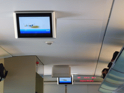 Television screens and travel information in the high speed train from Saint Petersburg