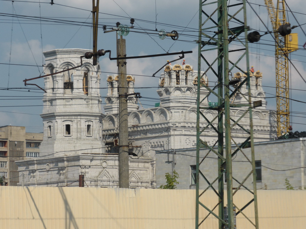 Building next to the railway at the city of Tver, viewed from the high speed train from Saint Petersburg