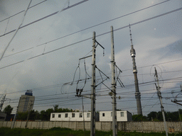 The Ostankino Television Tower, viewed from the high speed train from Saint Petersburg