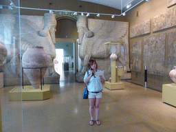 Miaomiao with winged lions from the castle of Ashurnasirpal II and reliefs at Room 2: The Art of the Ancient Near East at the Ground Floor of the Pushkin Museum of Fine Arts