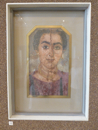 The Faiyoum Portrait `Portrait of a Woman in Violet Dress`, at Room 6: Hellenistic and Roman Egypt and Coptic Art at the Ground Floor of the Pushkin Museum of Fine Arts