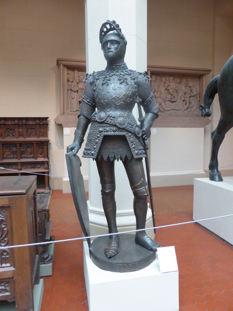 Statue of King Arthur at the Italian Courtyard at the Ground Floor of the Pushkin Museum of Fine Arts