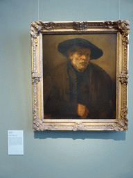 Painting `Portrait of an Old Man` by Rembrandt van Rijn, at Room 10: Rembrandt and his School at the Ground Floor of the Pushkin Museum of Fine Arts, with explanation