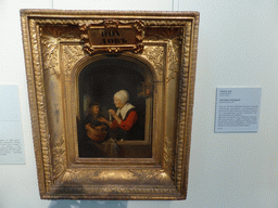 Painting `Herring Seller` by Gerard Dou, at Room 11: Dutch Art of the 17th century at the Ground Floor of the Pushkin Museum of Fine Arts, with explanation