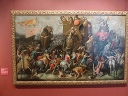 Painting `The Battle of Zama`, at Room 7: Byzantine Art and Italian Art of the 13th to 16th centuries at the Ground Floor of the Pushkin Museum of Fine Arts, with explanation