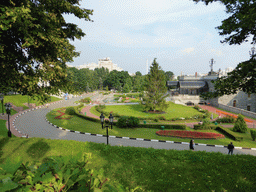 Garden on the northeast side of the Cathedral of Christ the Saviour, viewed from the Volkhonka street