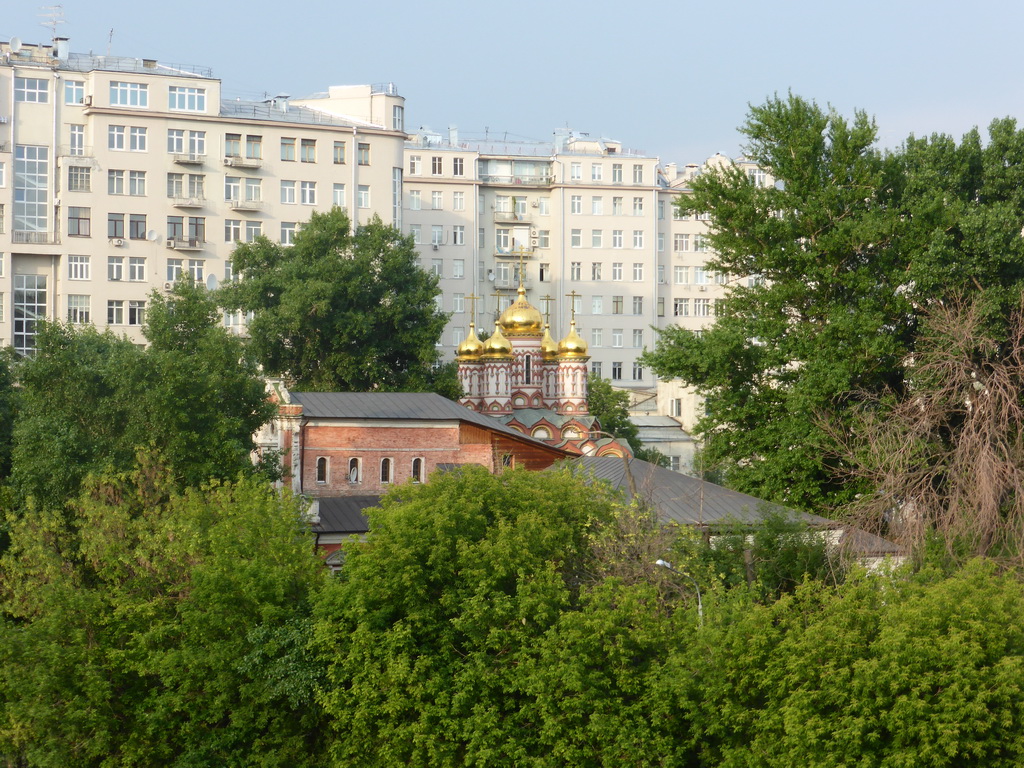 The Church of St. Nicholas the Miracle Worker on the Bersenevsk in the Upper Gardens, viewed from the Patriarshy bridge over the Moskva river