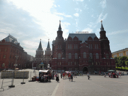 Manege Square with the front of the State Historical Museum of Russia, the Monument to Georgy Zhukov, the Iberian Gate and the former Moscow City Hall