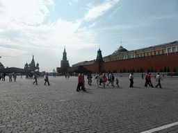 The Red Square with the Moscow Kremlin, Lenin`s Mausoleum and Saint Basil`s Cathedral