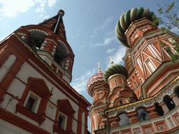 The belltower and other towers of Saint Basil`s Cathedral