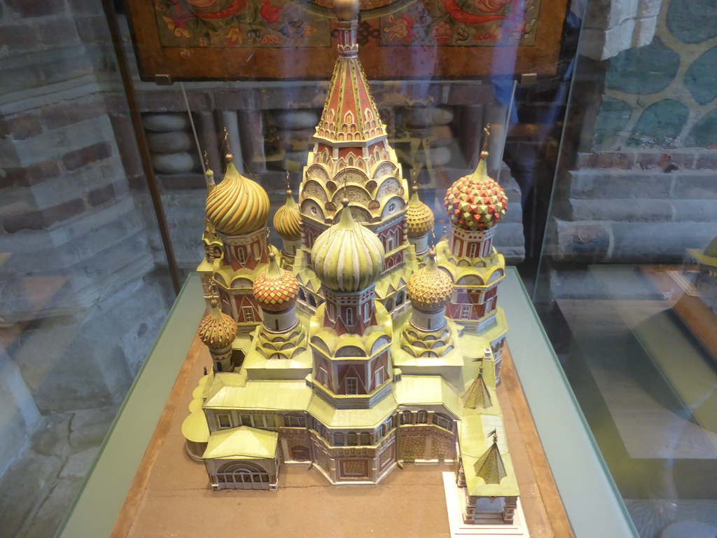 Scale model of Saint Basil`s Cathedral at the porch at the Ground Floor of Saint Basil`s Cathedral