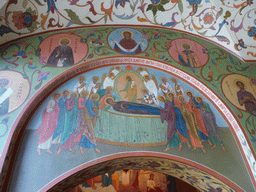 Fresco on the ceiling of the porch at the Ground Floor of Saint Basil`s Cathedral