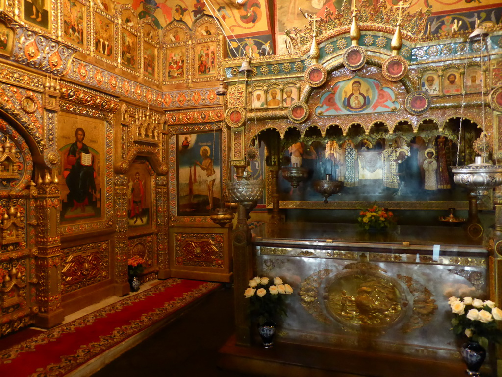 Iconostasis and the Reliquary of St. Basil the Blessed at the Church of St. Basil the Blessed at the Ground Floor of Saint Basil`s Cathedral